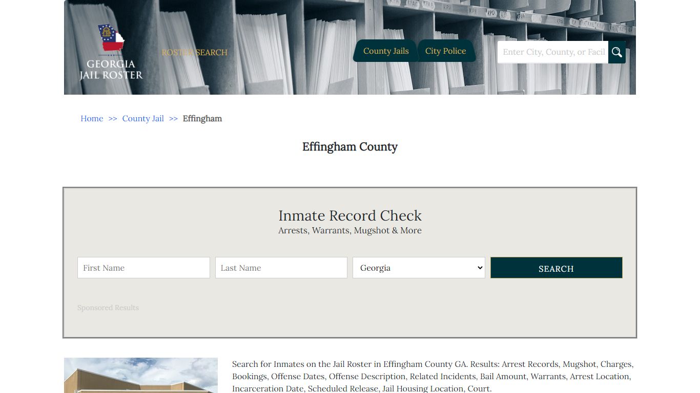 Effingham County - Georgia Jail Inmate Search