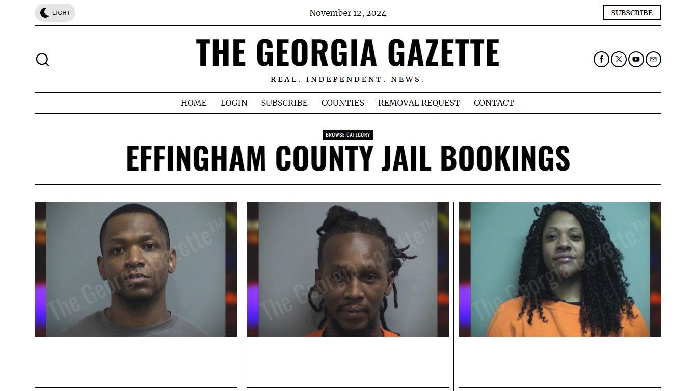 Effingham County Jail Bookings – The Georgia Gazette