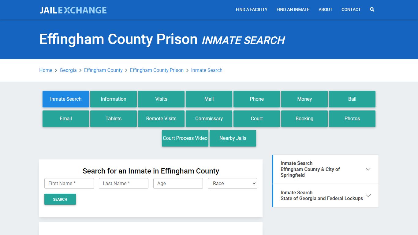 Effingham County Prison, GA Inmate Search: Roster & Mugshots